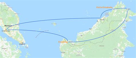 uk to borneo flight time.